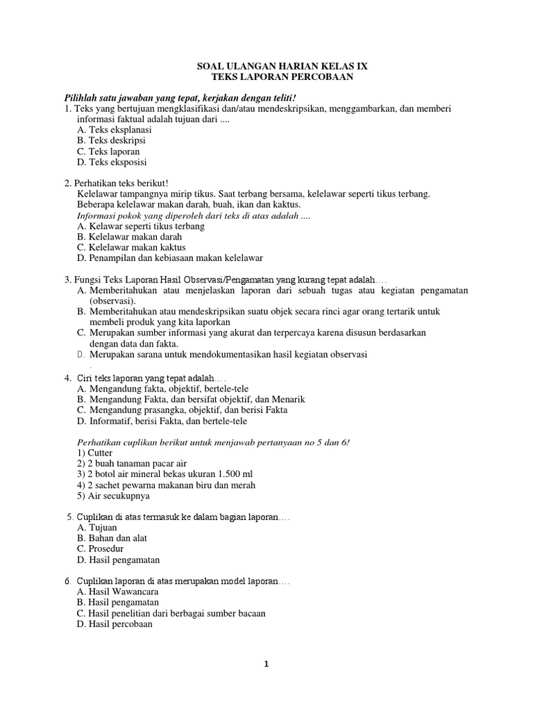 Ulangan Teks Laporan Docx
