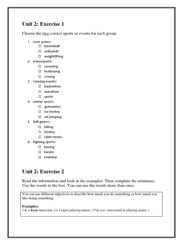 Unit 2 Vocabulary and Grammar Exercises | PDF | Language Arts & Discipline