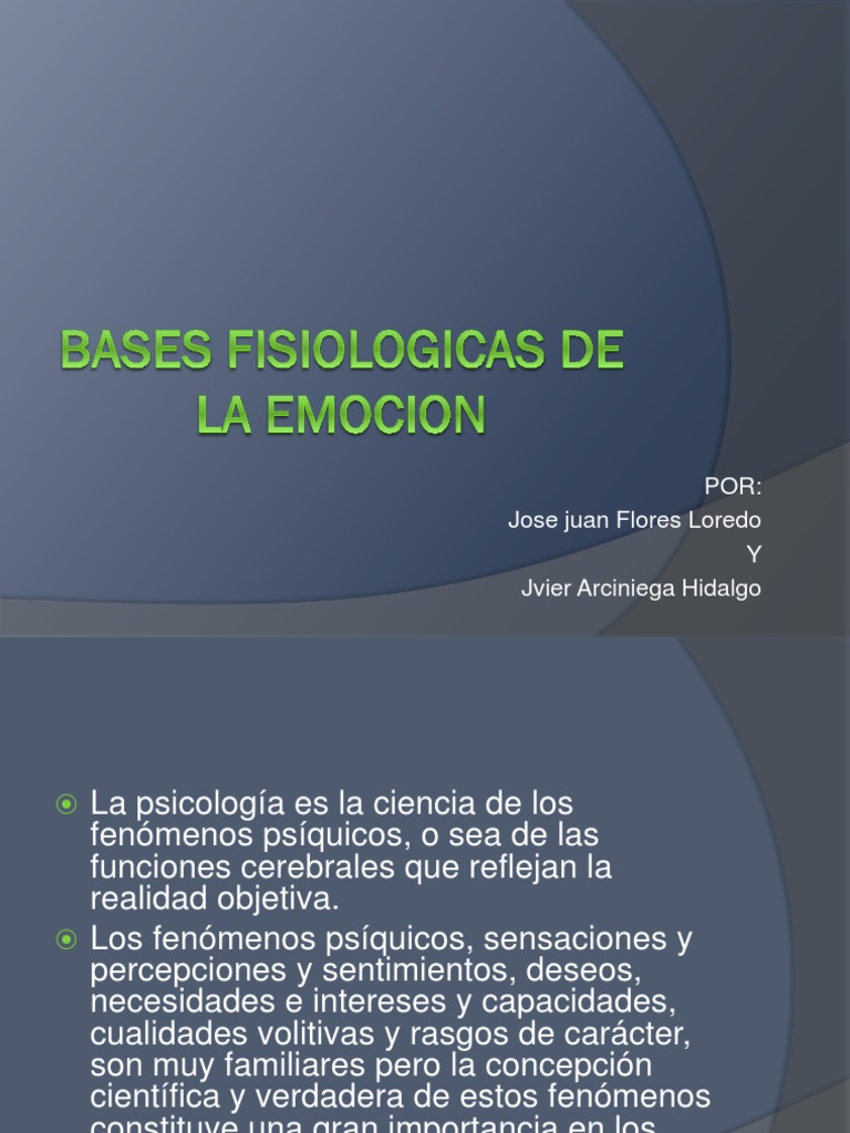 Bases Fisiológicas de las Emociones | PDF | Relaciones personales ...