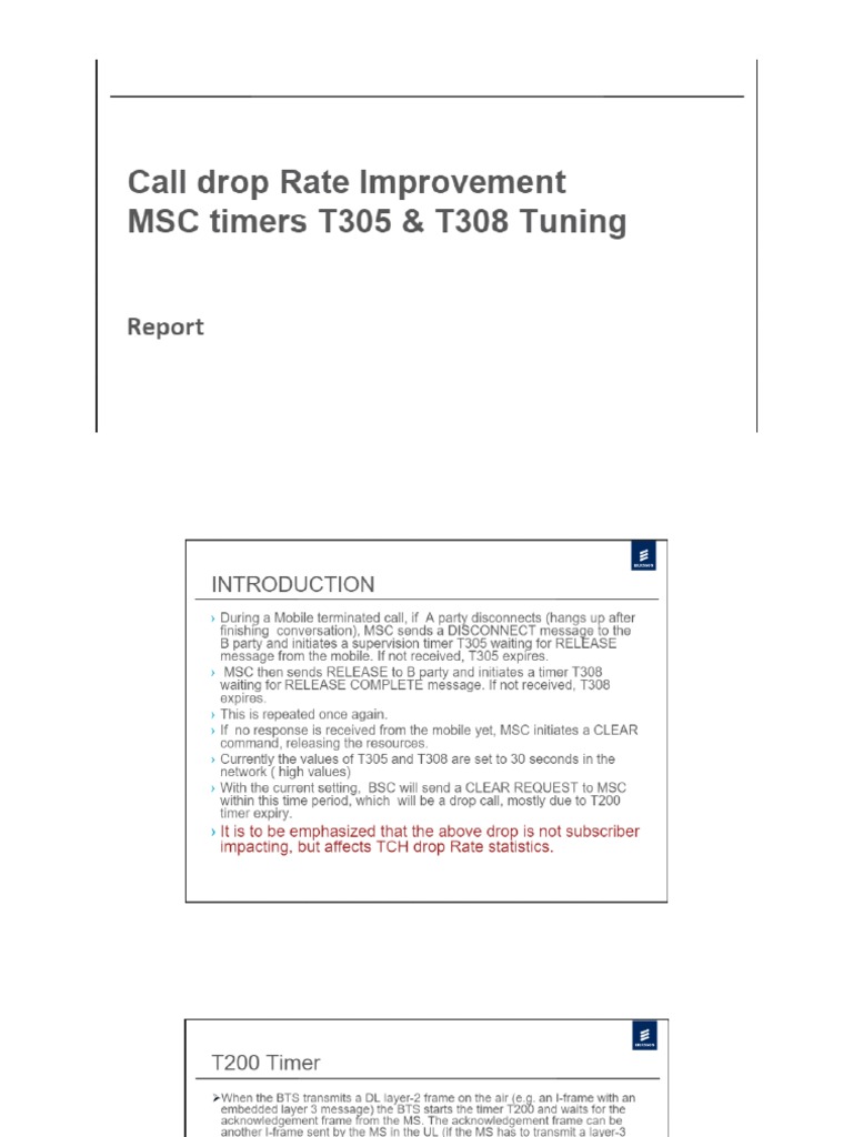 TCH Drop Optimization T305 & T308 Retune | PDF