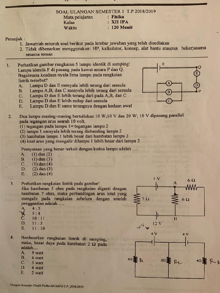 SOAL FISIKA UAS KELAS 12 20182019 (1)