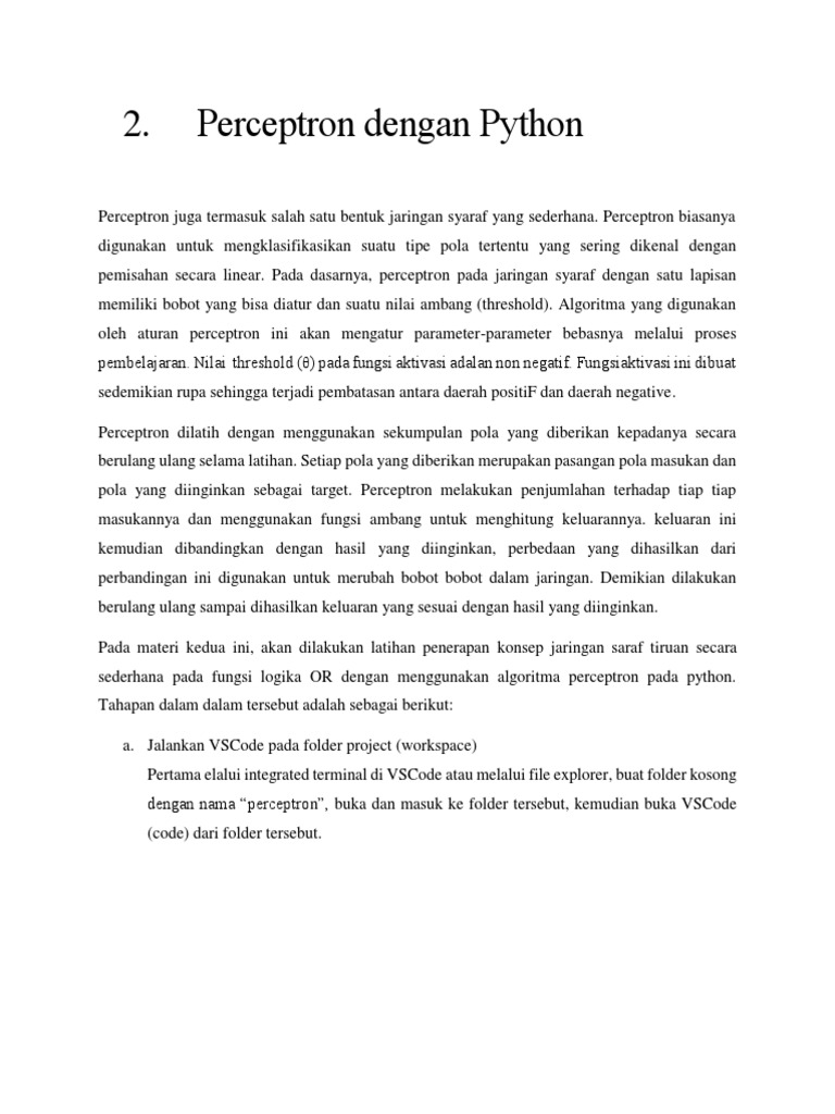 Perceptron Dengan Python | PDF