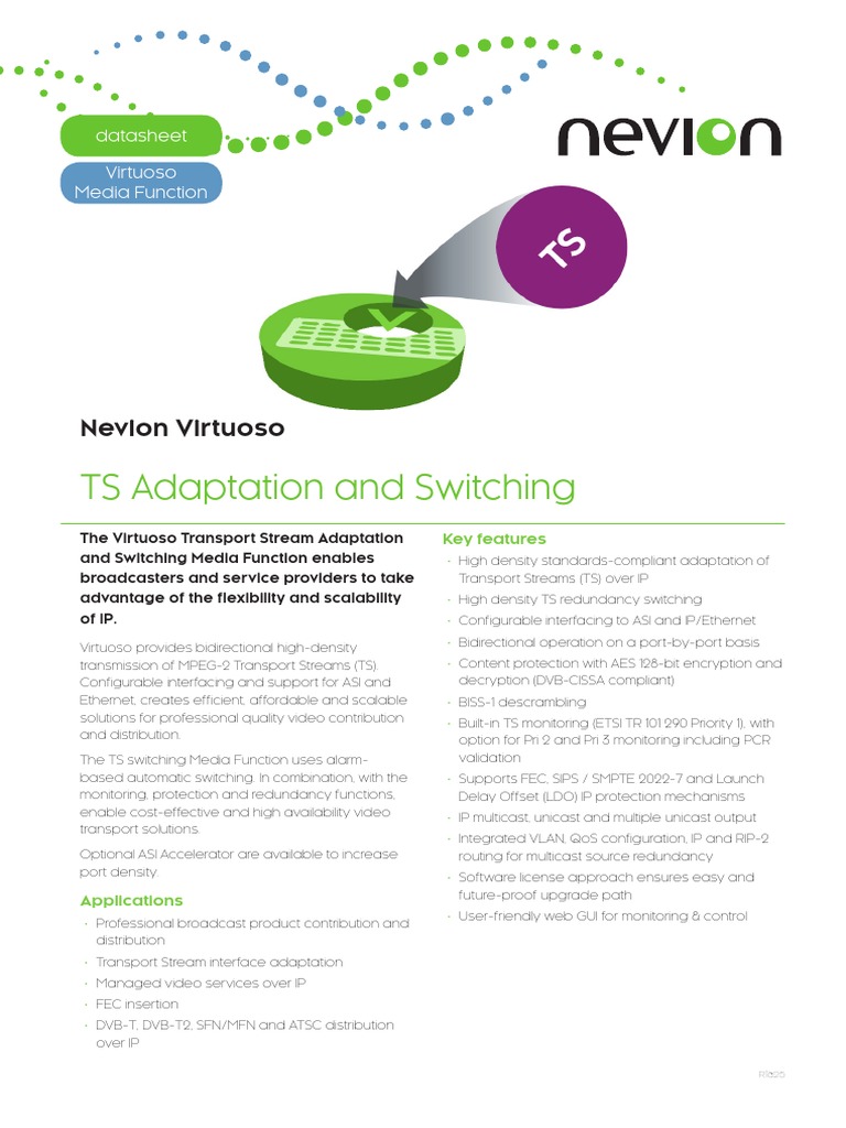 Nevion Virtuoso TS Adaptation Switching Datasheet R1825 PDF | PDF ...