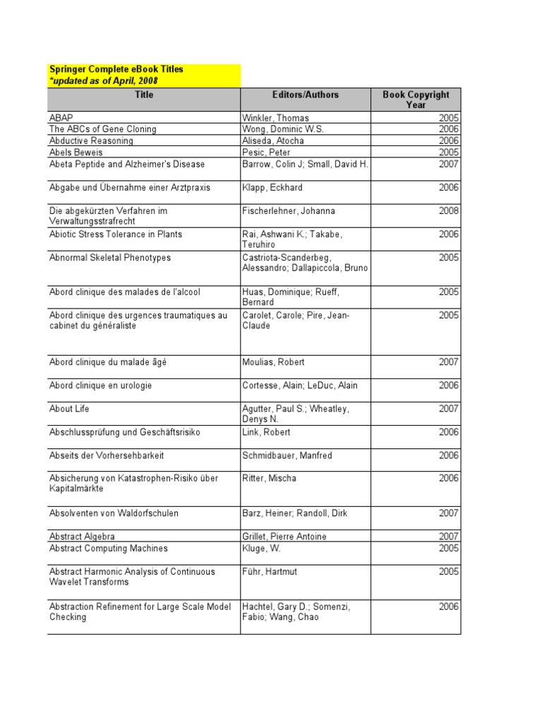 Springer Ejournals eBooks | Computing | Technology Springer Ejournals eBooks | Computing | Technology