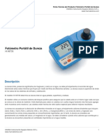 Ficha Técnica Del Producto Fotómetro Portátil de Dureza