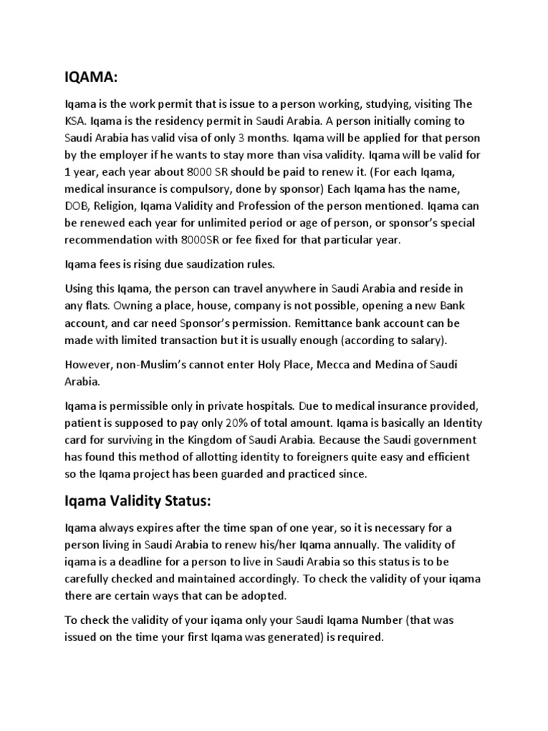 Understanding Saudi Iqama Card Essentials | PDF | Finance & Money ...