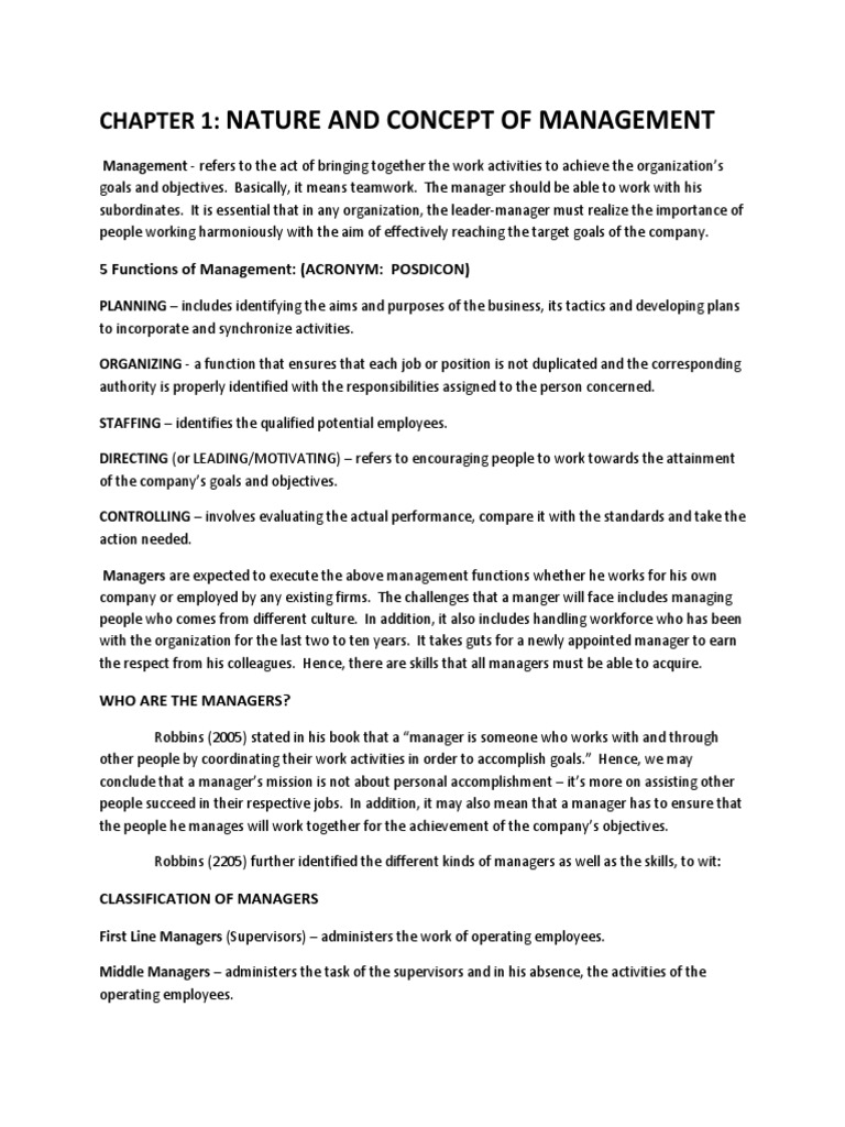 Overview of Management Concepts | PDF