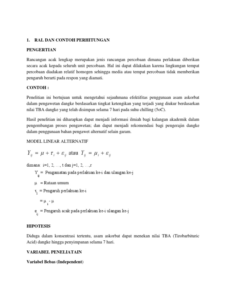 Perbandingan RAL dan RAK dalam Penelitian | PDF