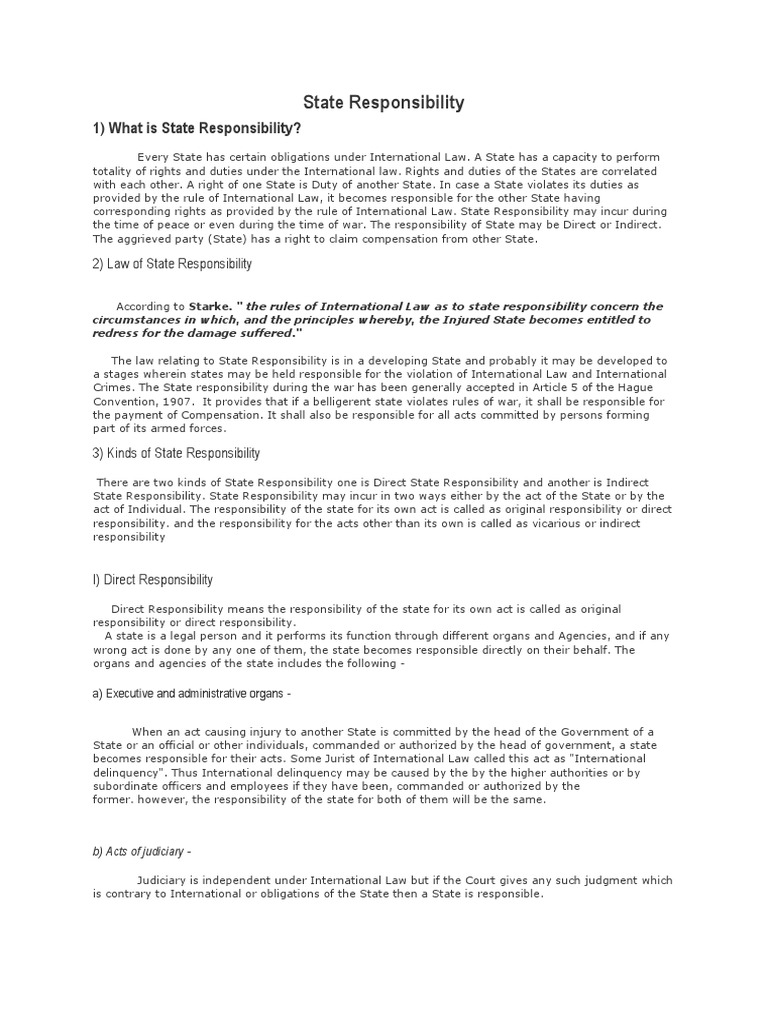State Responsibility | PDF