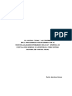 Control Fiscal y Pruebas en la Determinación de Responsabilidades