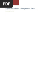 Applied Statistics - Assignment Sheet: Presented To: Dr. Aly Abdel-Moneim Presented By: Tarek Fahd