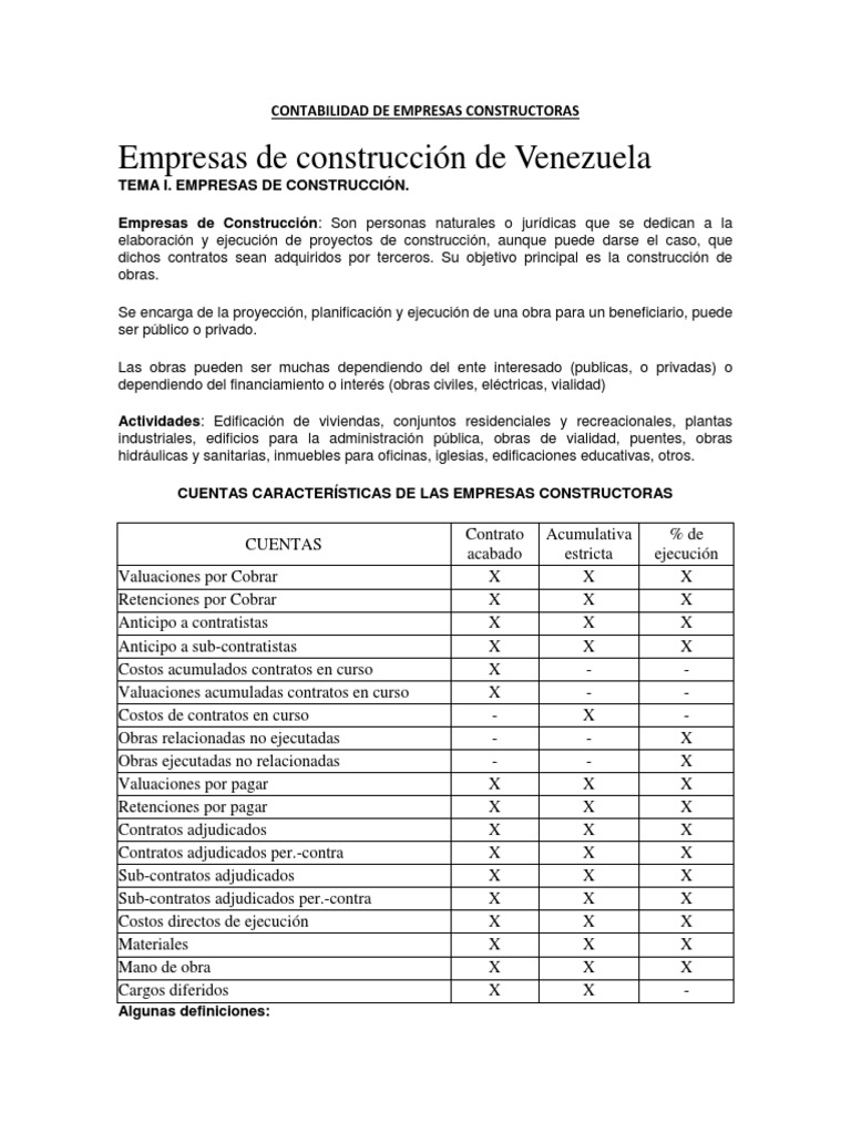 Contabilidad De Empresas Constructoras Pdf