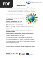 DECLARAÇÃO UNIVERSAL DOS DIREITOS DA CRIANÇA