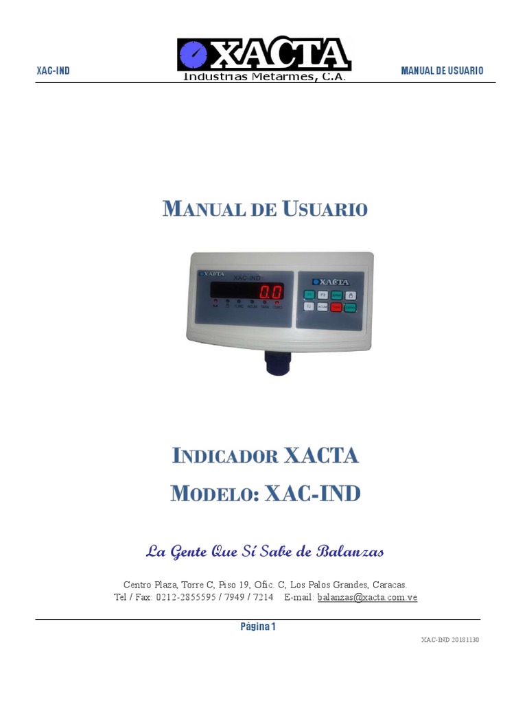 Manual de Usuario XAC-IND | PDF