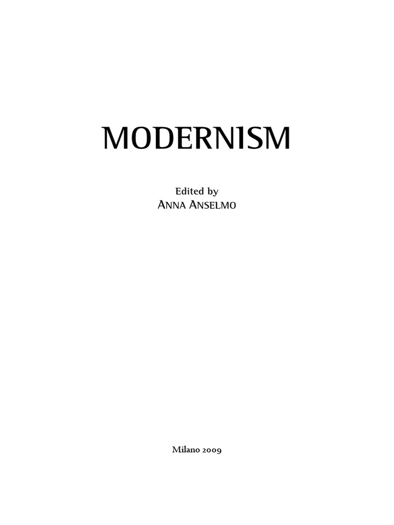 Modernism A Short Anthology of Modernist | PDF | History