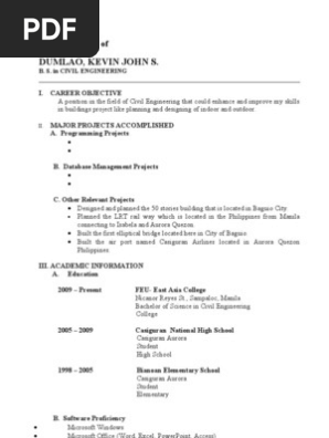 Student Resume