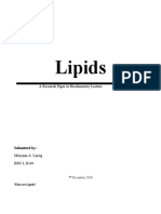 Lipids: A Research Paper in Biochemistry Lecture