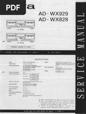 Aiwa AD WX828 Service Manual | PDF