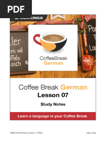 Coffee Break German. Lesson 07. Study Notes