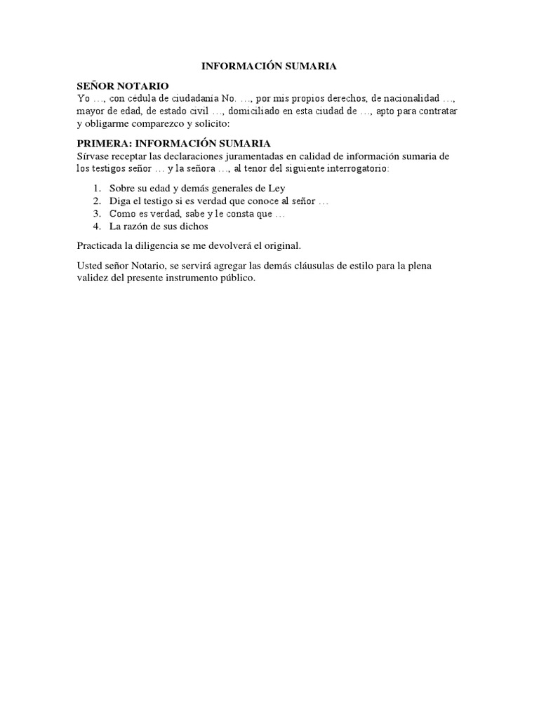 Información Sumaria | PDF | Derecho