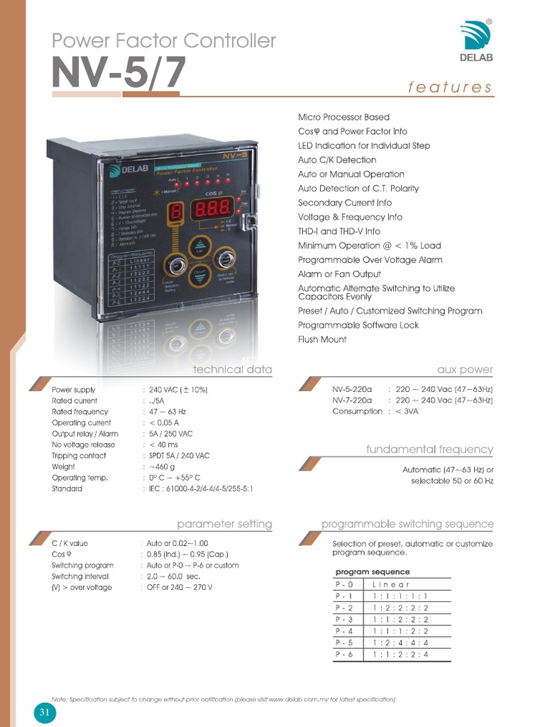 Delab Power Factor Controller PDF
