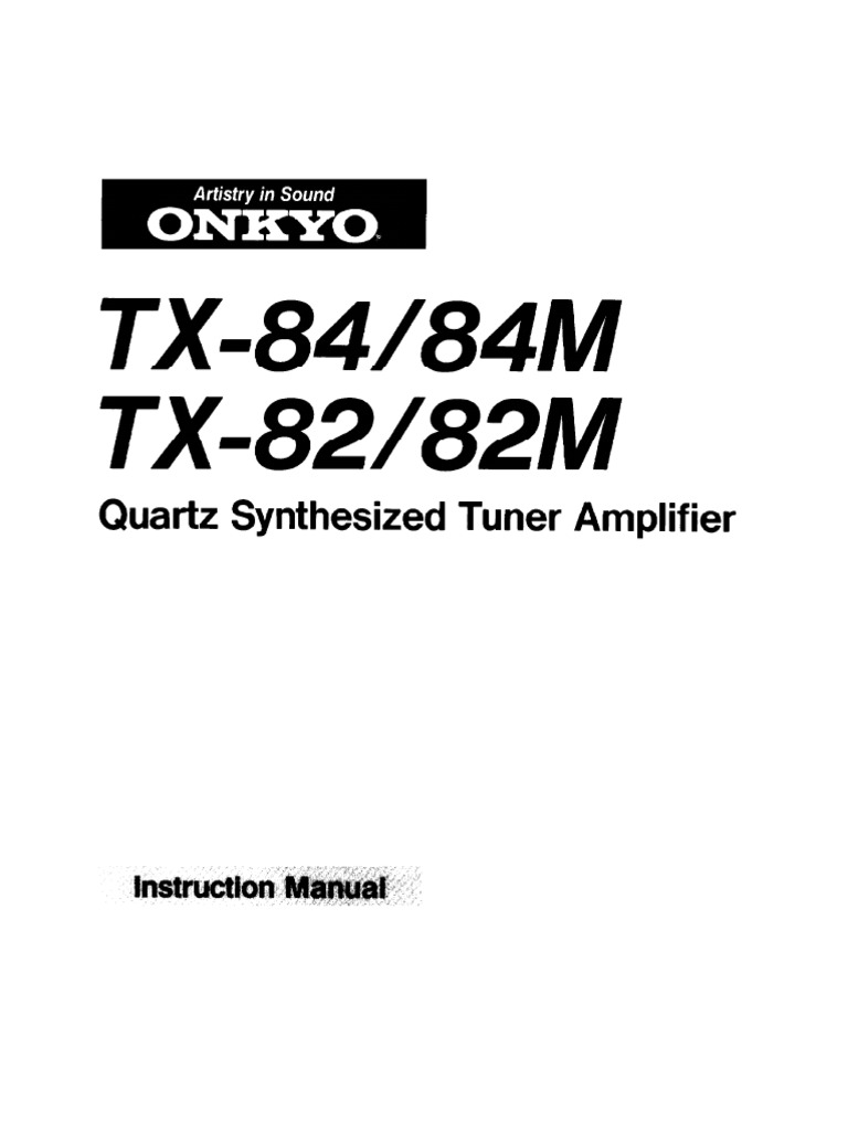 Onkyo TX 82 Owners Manual PDF