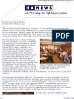 Hydrogen Economy Workshops For High School Teachers