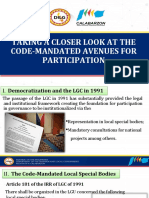 Code Mandated Avenues of CSO Participation