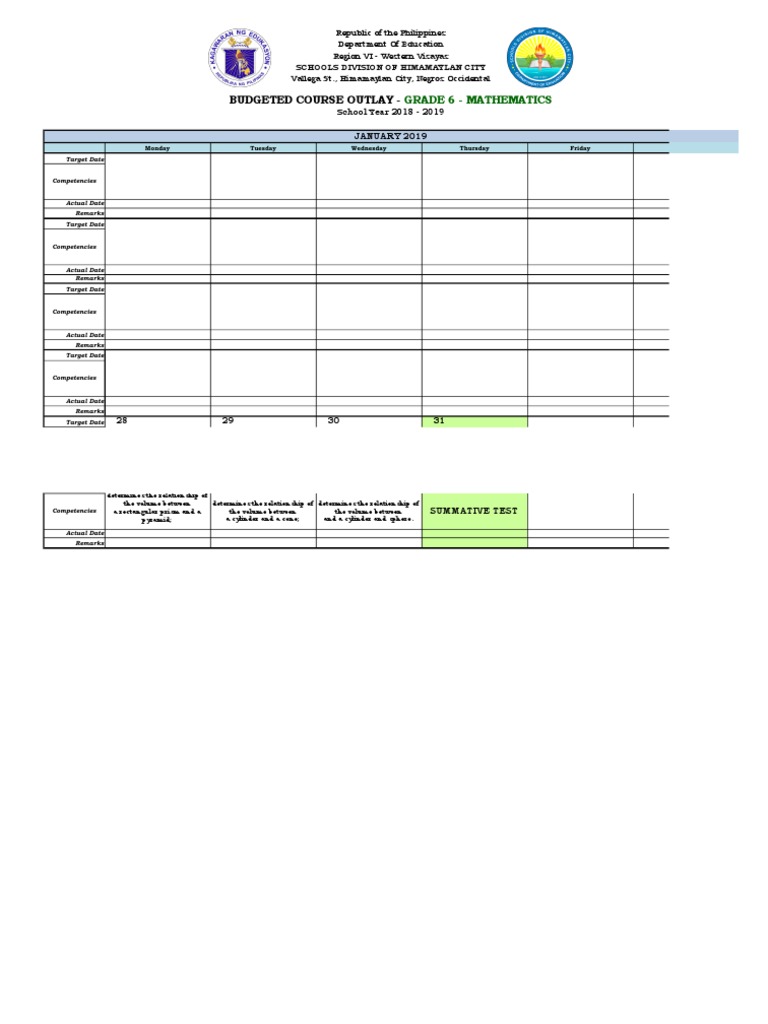 Bco Grade 6 Math | PDF | Volume | Sphere