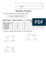 Calculo de ângulos internos e diagonais de polígonos regulares