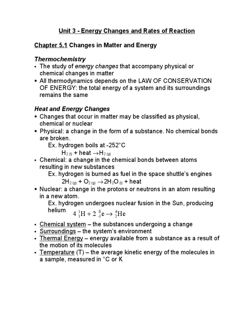 Thermochemistry: Energy Changes in Reactions | PDF | Enthalpy | Heat