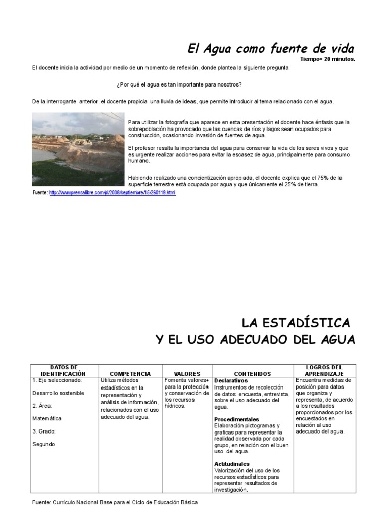 Agua (1) .La Estadistica y El Uso Adecuado Del Agua | Descargar gratis ...