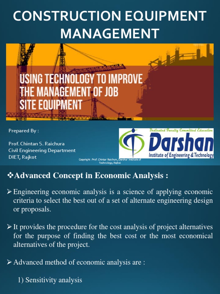 CH 2 Construction Equipment Management PDF Sensitivity Analysis