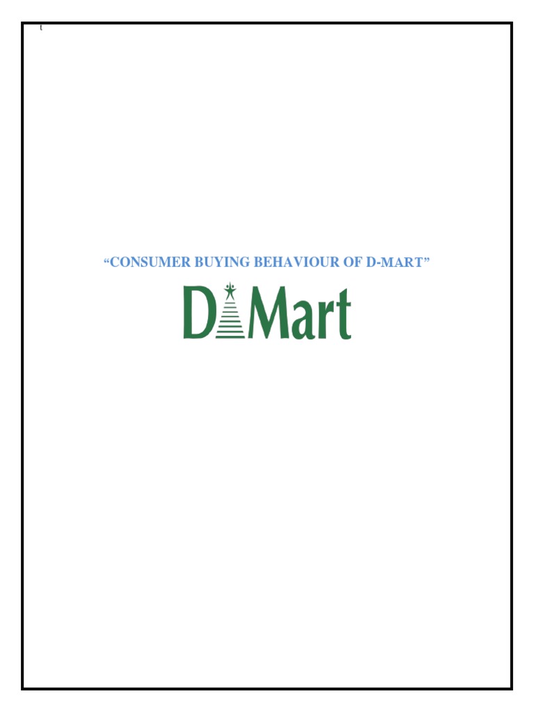 Dmart PDF Consumer Behaviour Retail