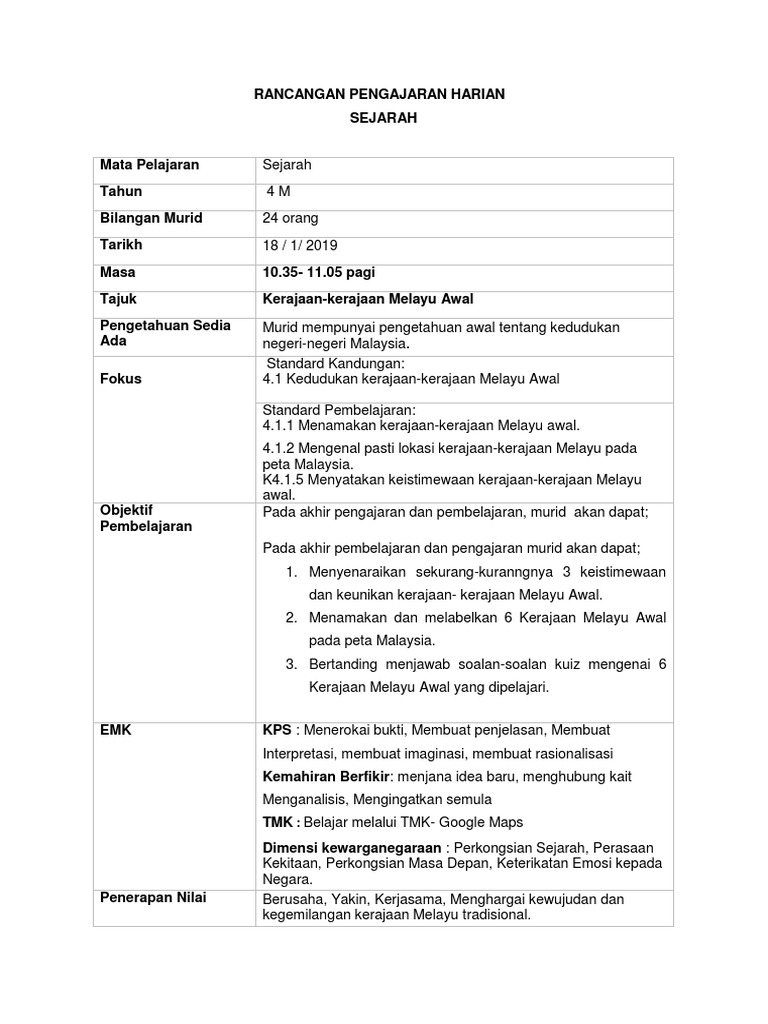 Kerajaan Kerajaan Melayu Awal 4 1 1 4 1 2 Pdf