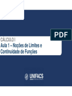 AULA 01 (Nocoes de Limites e Continuidade) Com Anotacoes 20191