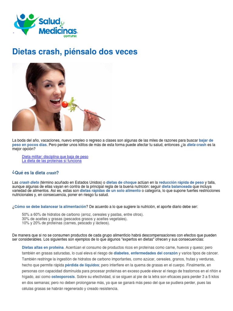 Dietas Crash | Descargar gratis PDF | Dieta | Carbohidratos
