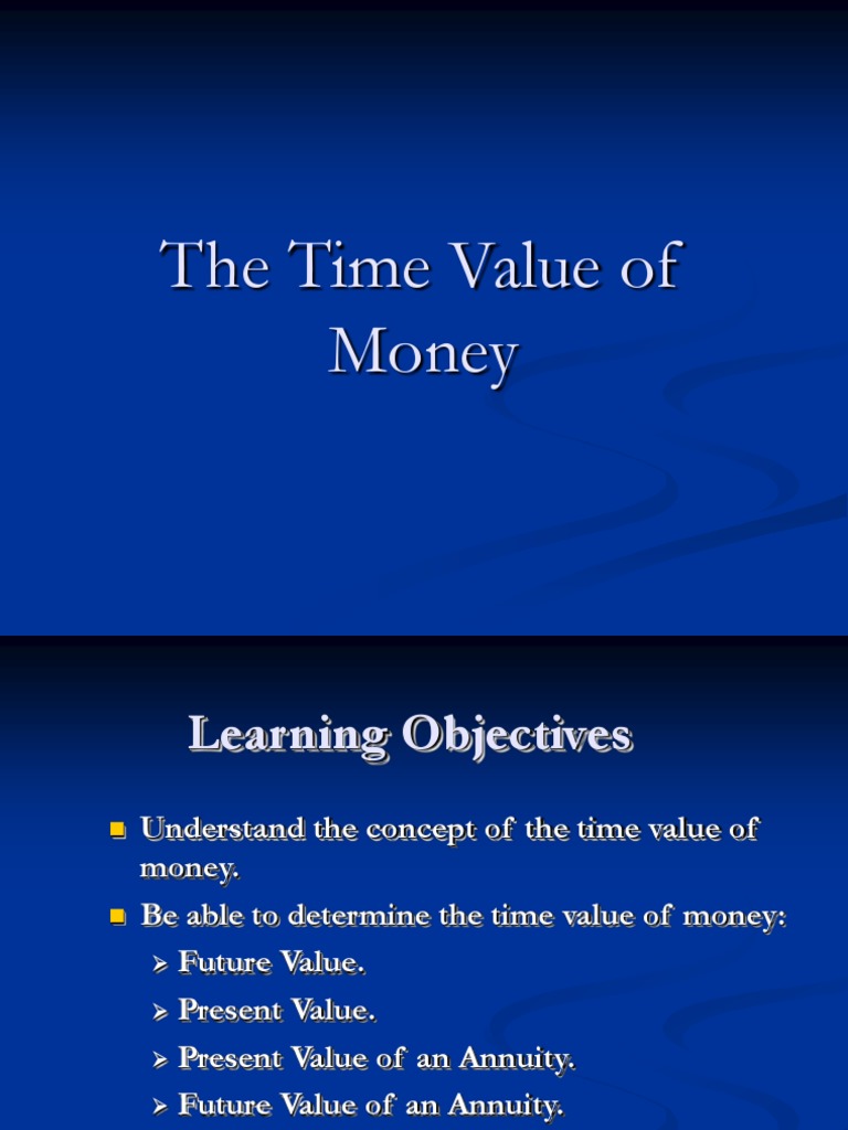 Chapter 3 Time Value of Money PDF Present Value Time Value Of Money