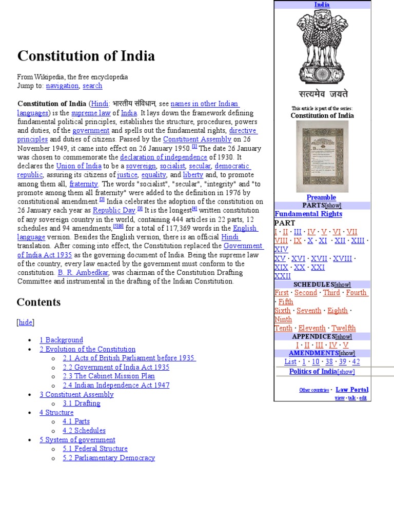 Constitution of India | PDF | United States Constitution | British Raj