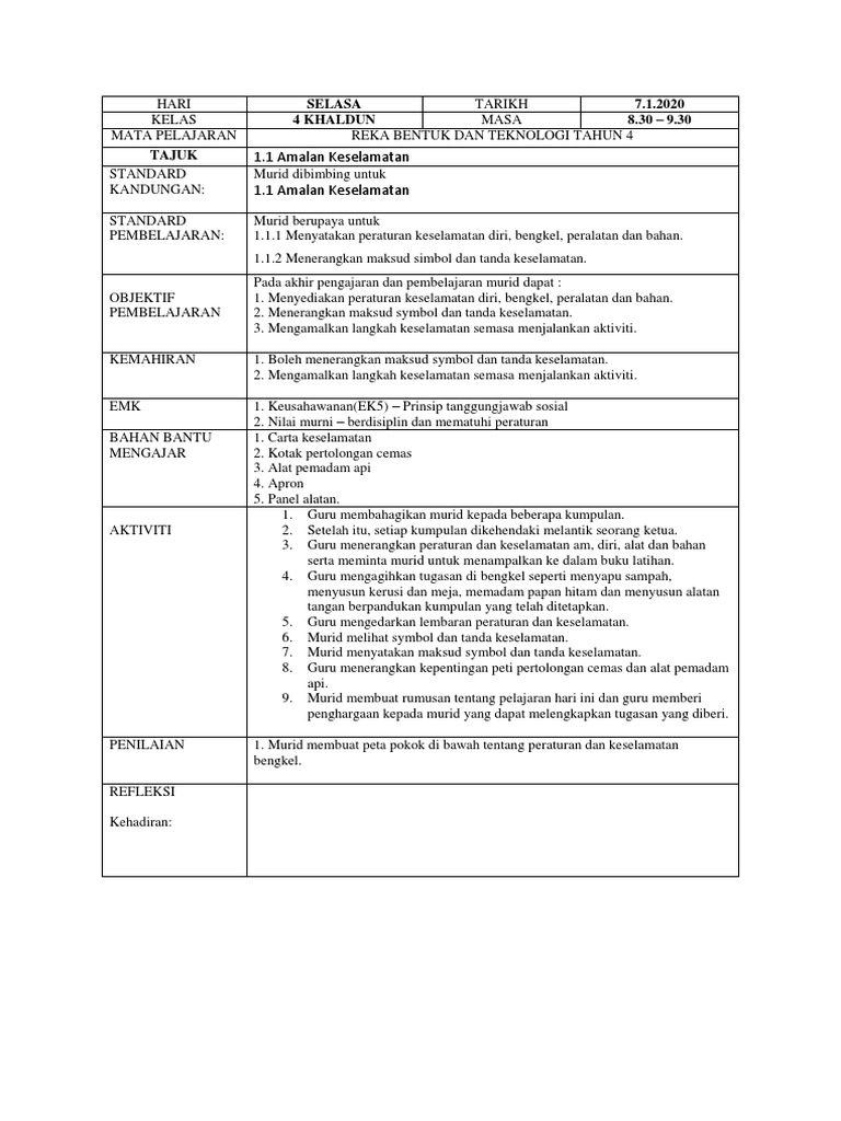 Simbol Keselamatan RBT Tahun 4 | PDF