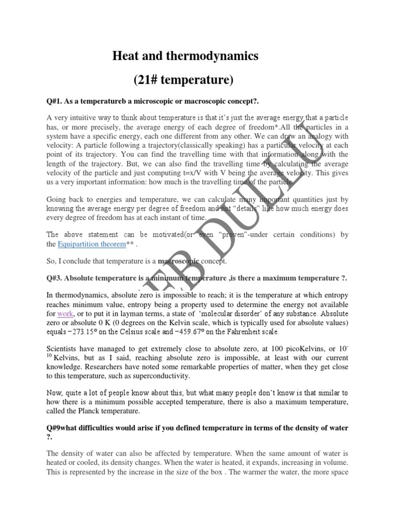Heat and Thermodynamics PDF Ice Temperature