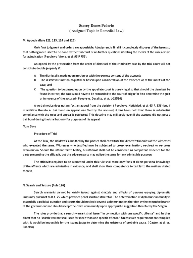An Overview of Appeals, Search and Seizure Procedures, and Evidence Standards in Philippine