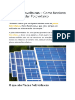 Placas Fotovoltaicas - Como Funciona o Painel Solar Fotovoltaico