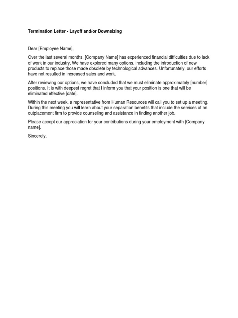 Layoff Notification Template | PDF