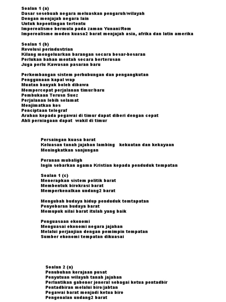 Jawapan Latihan 1 Sejarah T5 Pdf