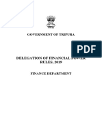 Delegation of Financial Power Rules, Finance Department, Government of Tripura