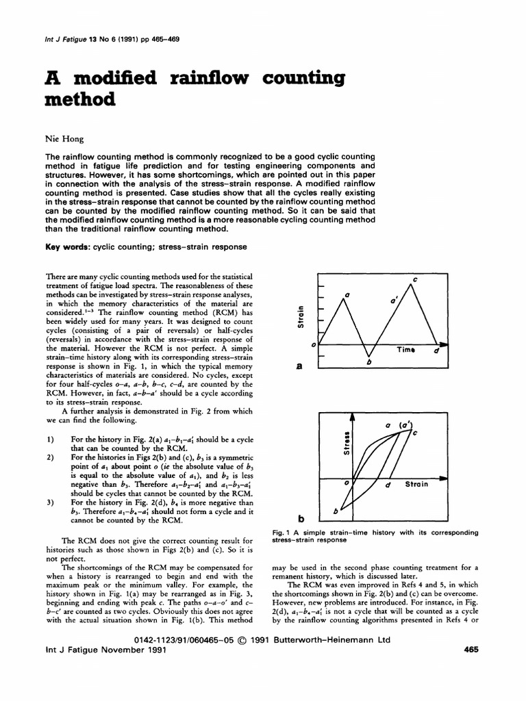 A Modified Rainflow Counting Hong1991 PDF | PDF