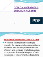 Presantion On Workmen'S Compensation Act 1923