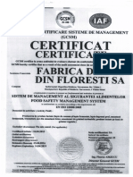 Certificat Sistem de Management Al Siguranței Alimentelor