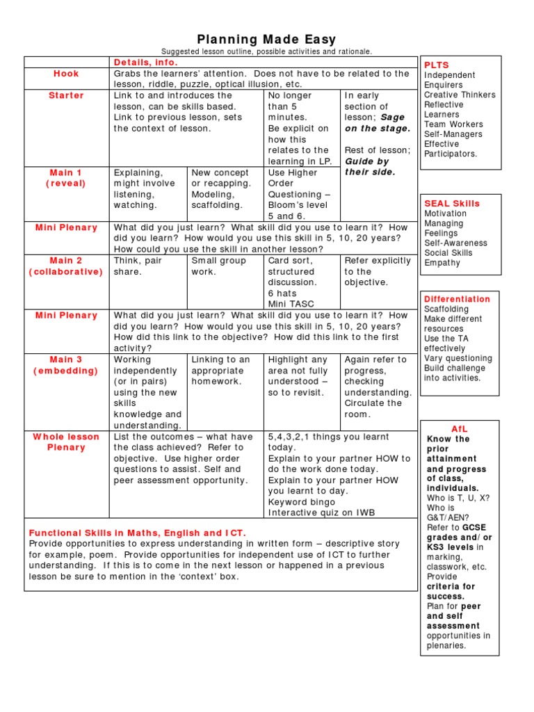 Planning Made Easy Pdf Educational Technology Learning